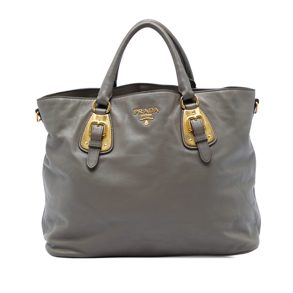 Pre-Loved Prada Soft Calfskin Open Convertible Shopping Tote